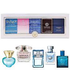 Versace 5 Pcs.Miniatures Set: Eros Pour Homme Dylon Turquoise Bright Crystal Edt Eau Fraiche Edt And Eros Edt Of 5Ml M. Perfume By For