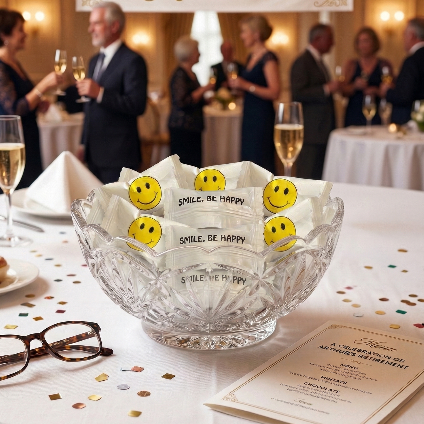 220ct Smiley Face Buttermints – Individually Wrapped Bulk Butter Mints for Birthday Parties, Office Treats, Candy Buffets & Get Well Gifts