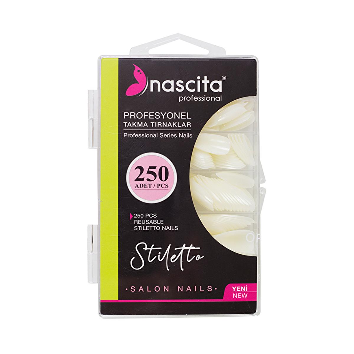 Nascita Stiletto False Nails - 250 Piece Set for Long, Trendy Nail Extensions & Easy At-Home Manicures