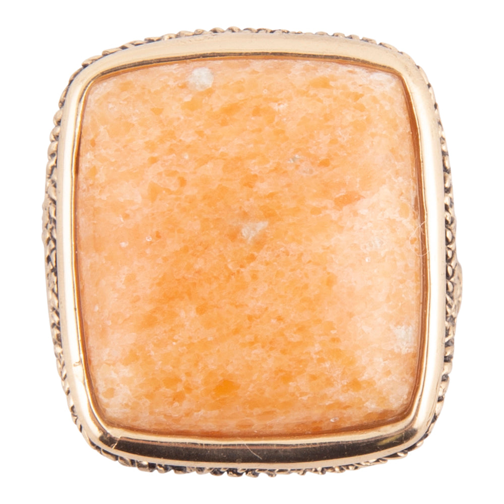 Yellow Agate and Golden Statement Ring