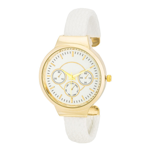 Avera Reyna Leather Cuff Watch In Brown