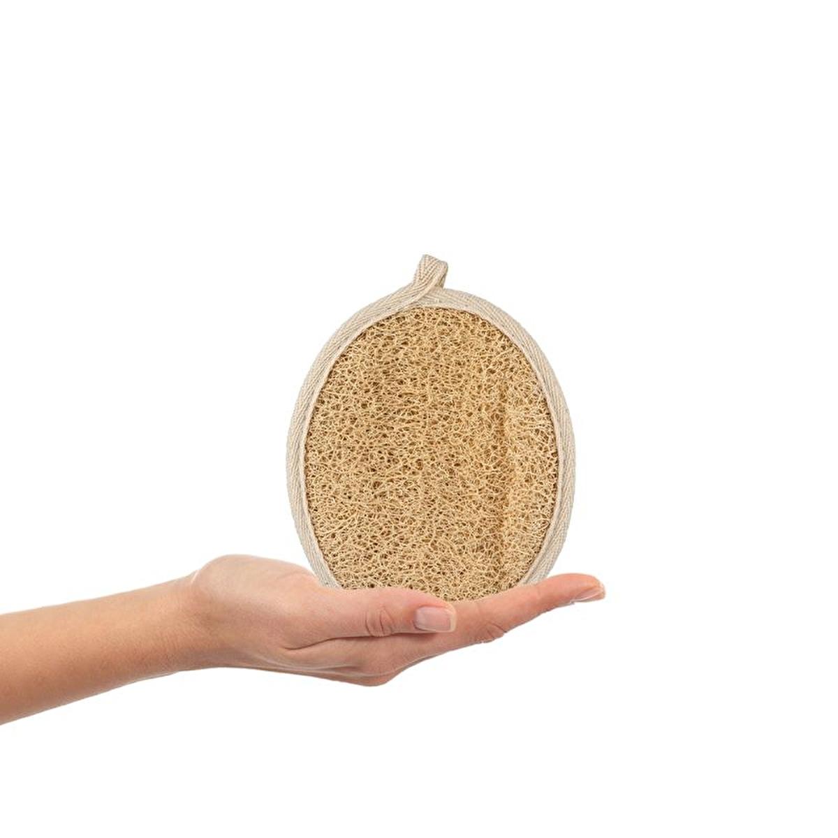 Balmy Kabak Natural Exfoliating Bath Mitt for Oily Skin - Dual-Sided, 100% Pumpkin Fiber