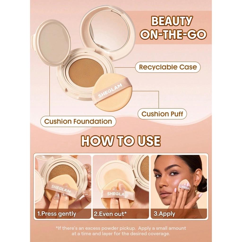 Sheglam Lock & Go Cushion Foundation for Dewy Skin Sand 15g