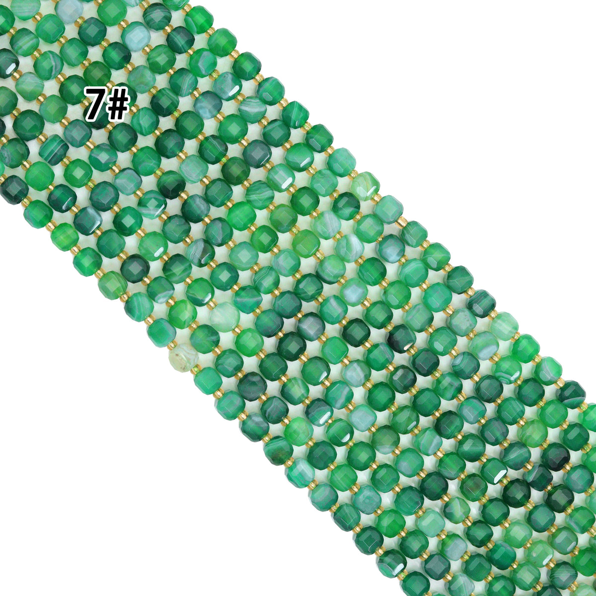 8mm Faceted Cube Jade Beads, Sku#U2246-2