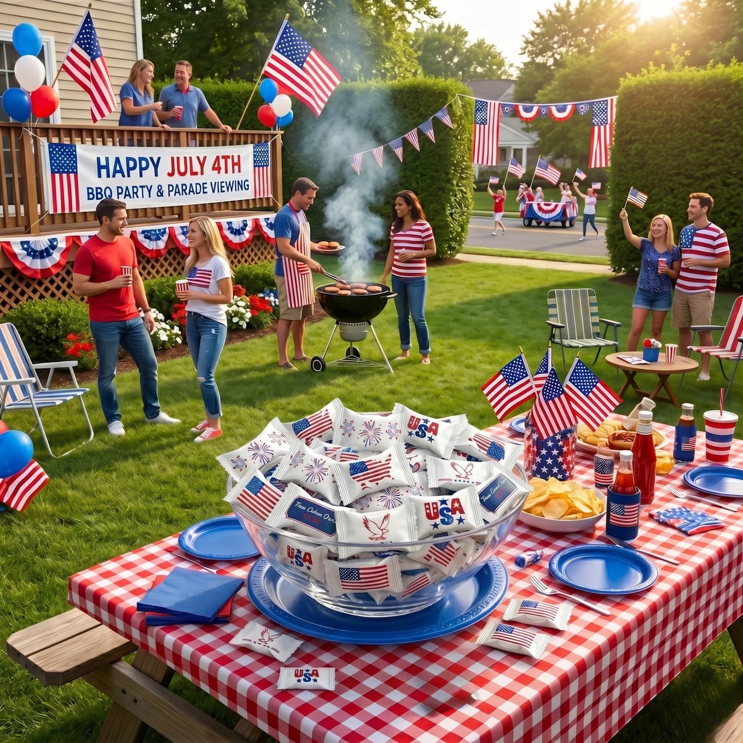 USA Flag Buttermints 220ct | Individually Wrapped Patriotic Butter Mints | American Flag Candy for 4th of July, Memorial Day, Veterans Day & Military Party Favors