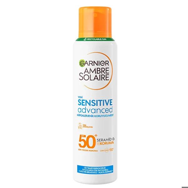 Garnier Ambre Solaire SPF50+ Sunscreen Mist: Advanced Hypoallergenic UVA/UVB Protection for Sensitive Skin - Lightweight, High SPF50+ Sunscreen Spray, 5.07 fl oz