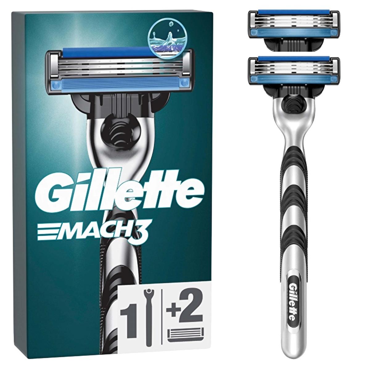 Gillette Mach3 Men's 3-Bladed Manual Razor Shaving Kit for Smooth Shaving Experience
