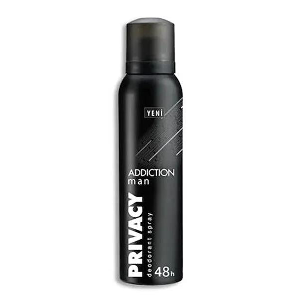 Privacy Deodorant Addiction Man - Long Lasting Men's Deodorant with Aromatic Wood Scent, 150 ml