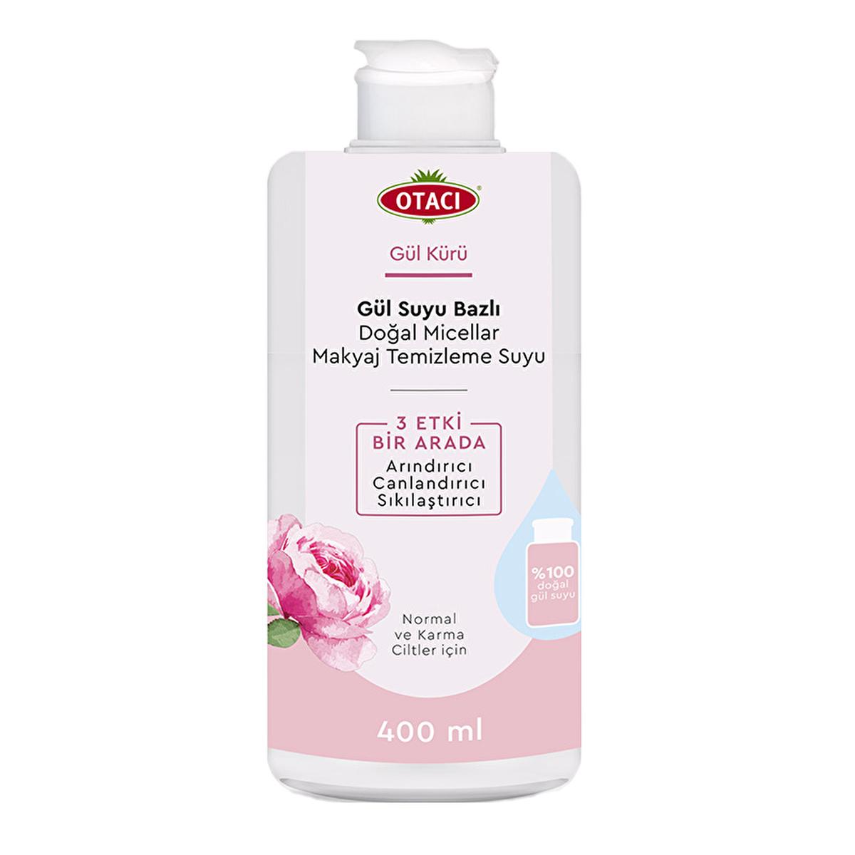 Otacı Natural Rose Water Micellar Makeup Cleansing Water - Gentle, Effective Makeup Removal for All Skin Types - 13.53 fl oz