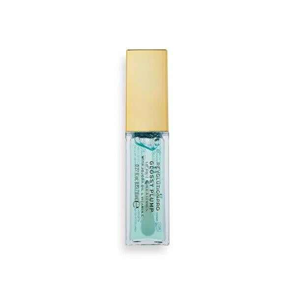 Revolution Pro Lip Oil Glossy Plump Mint: Hydrating, Vegan Lip Plumper for High-Shine, Fuller Looking Lips - Cruelty-Free & Travel-Friendly