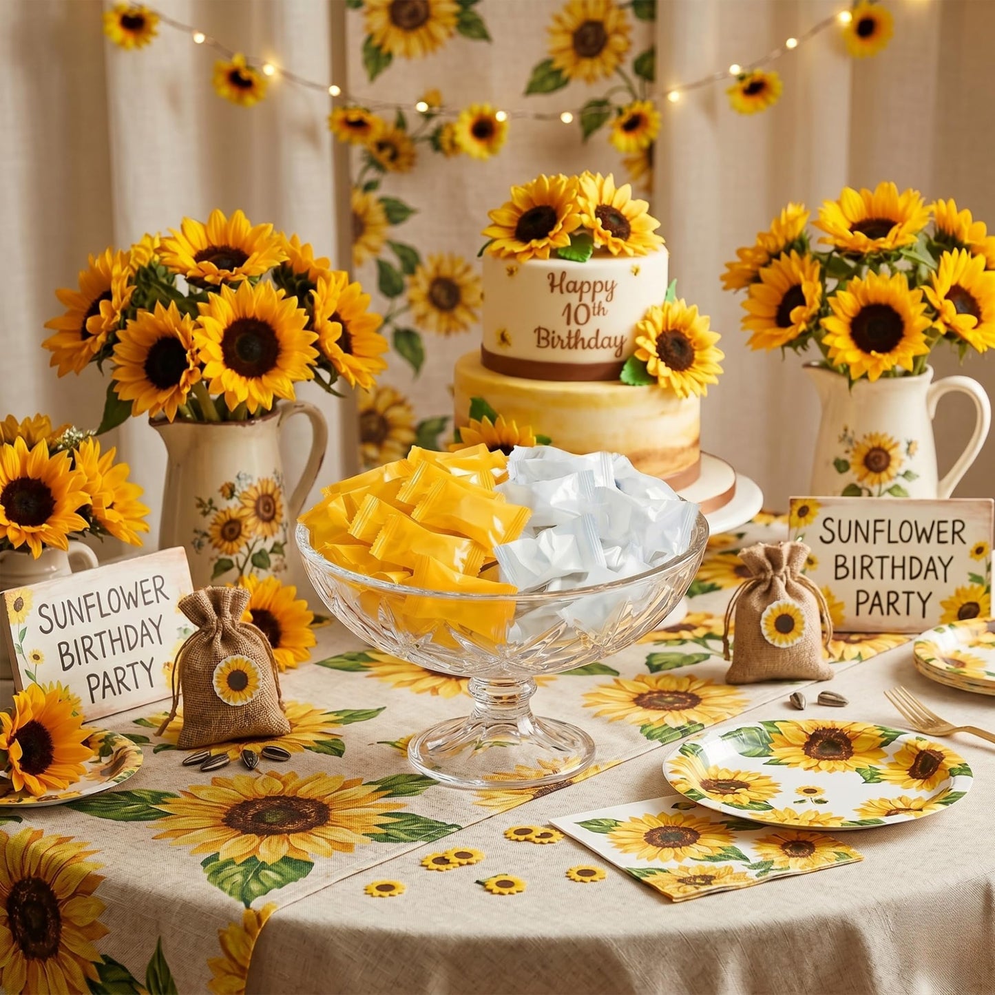 Yellow & White Buttermints 220ct – Individually Wrapped Butter Mints Bulk Candy for Lemon Baby Showers, Sunflower Weddings & Party Favors