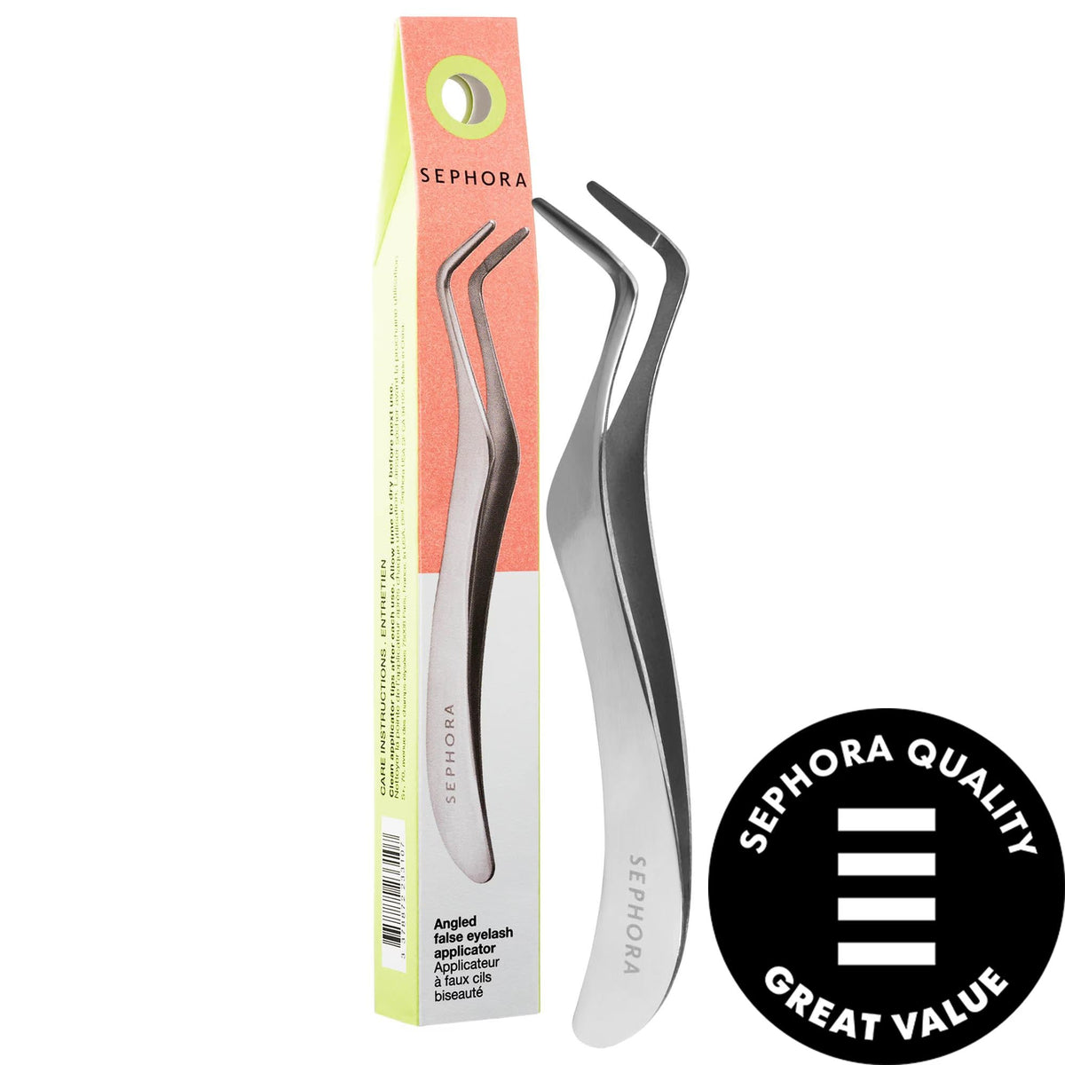 Angled False Eyelash Applicator: Achieve Natural Lash Line with Stainless Steel Tool for Easy & Precise Makeup Application