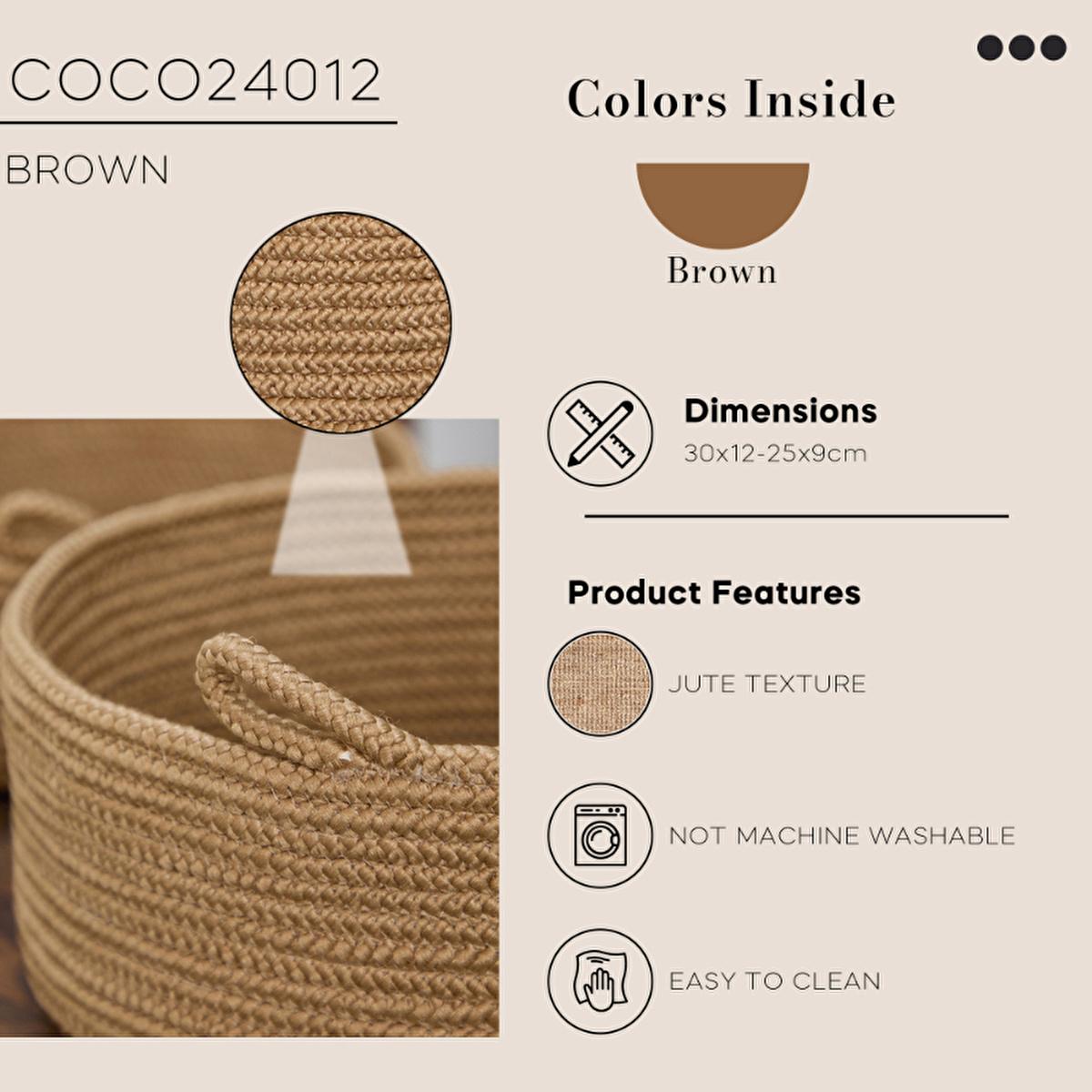 Coco Clementine 2-Piece Jute Storage Baskets Set - Eco-Friendly Home Organization Solution