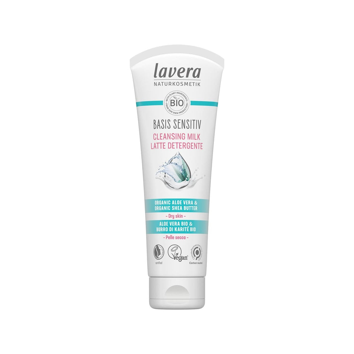Lavera Basis Sensitiv: Gentle Facial Cleansing Milk - Natural & Organic Makeup Remover for Sensitive Skin, 4.23 fl oz