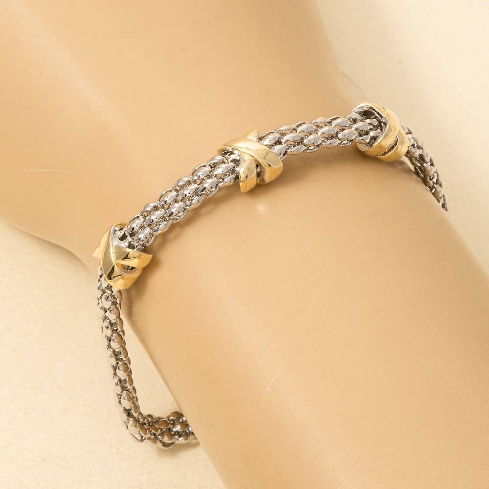 Bracelet aimanté bicolore plaqué or Anarchy Street