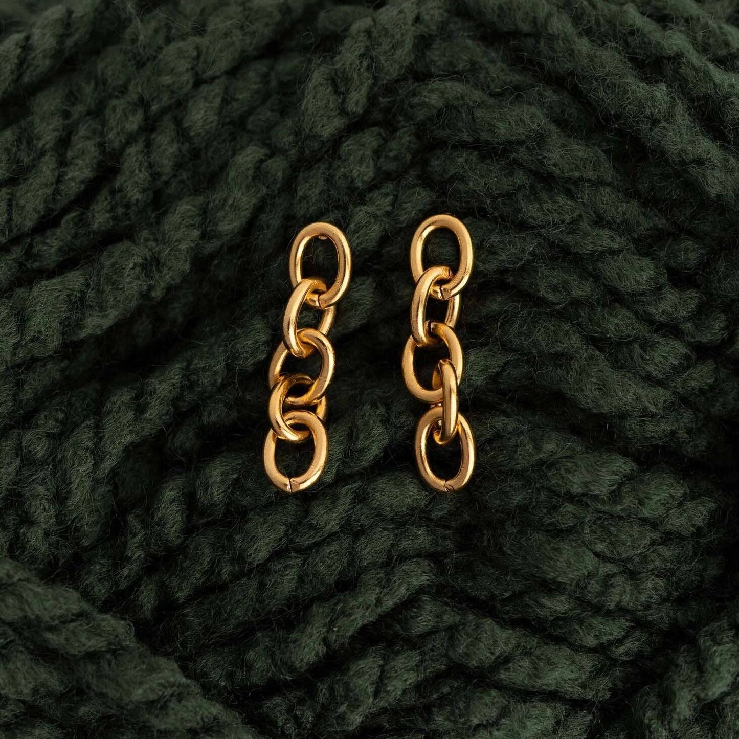 18K Gold PVD Stainless Steel Loop Dangle Earring