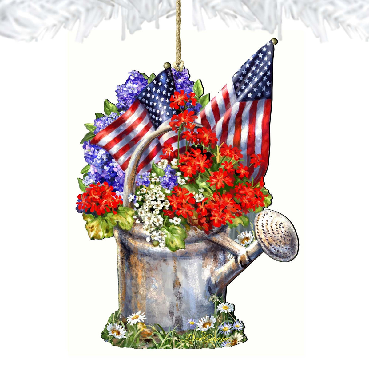 Blooming American Freedom Ornament by D. Gelsinger - Designocracy - 8461040-1711
