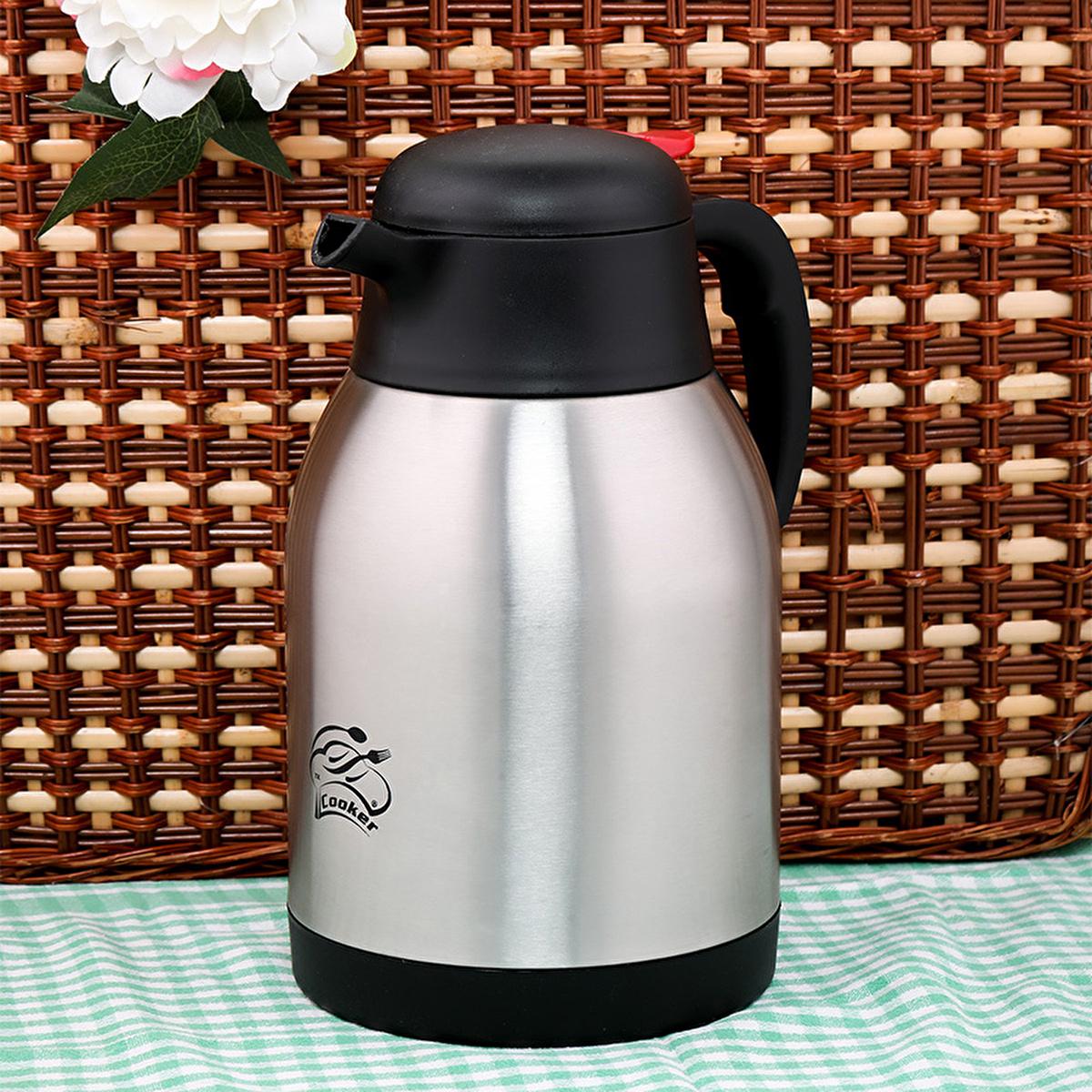 Cooker Stainless Steel Thermos 2L - Insulated Flask for Hot & Cold Drinks, Durable & Long-Lasting