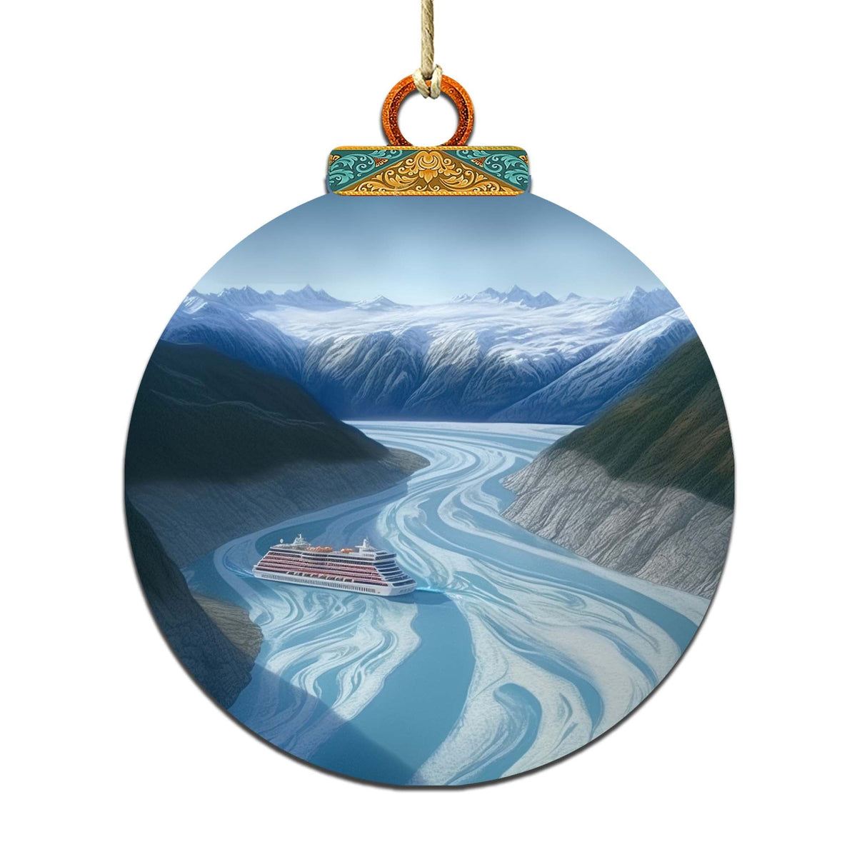 Alaska's Mountain Odyssey Wooden Ornaments by G.Debrekht - Wildlife Holiday Decor - 870065