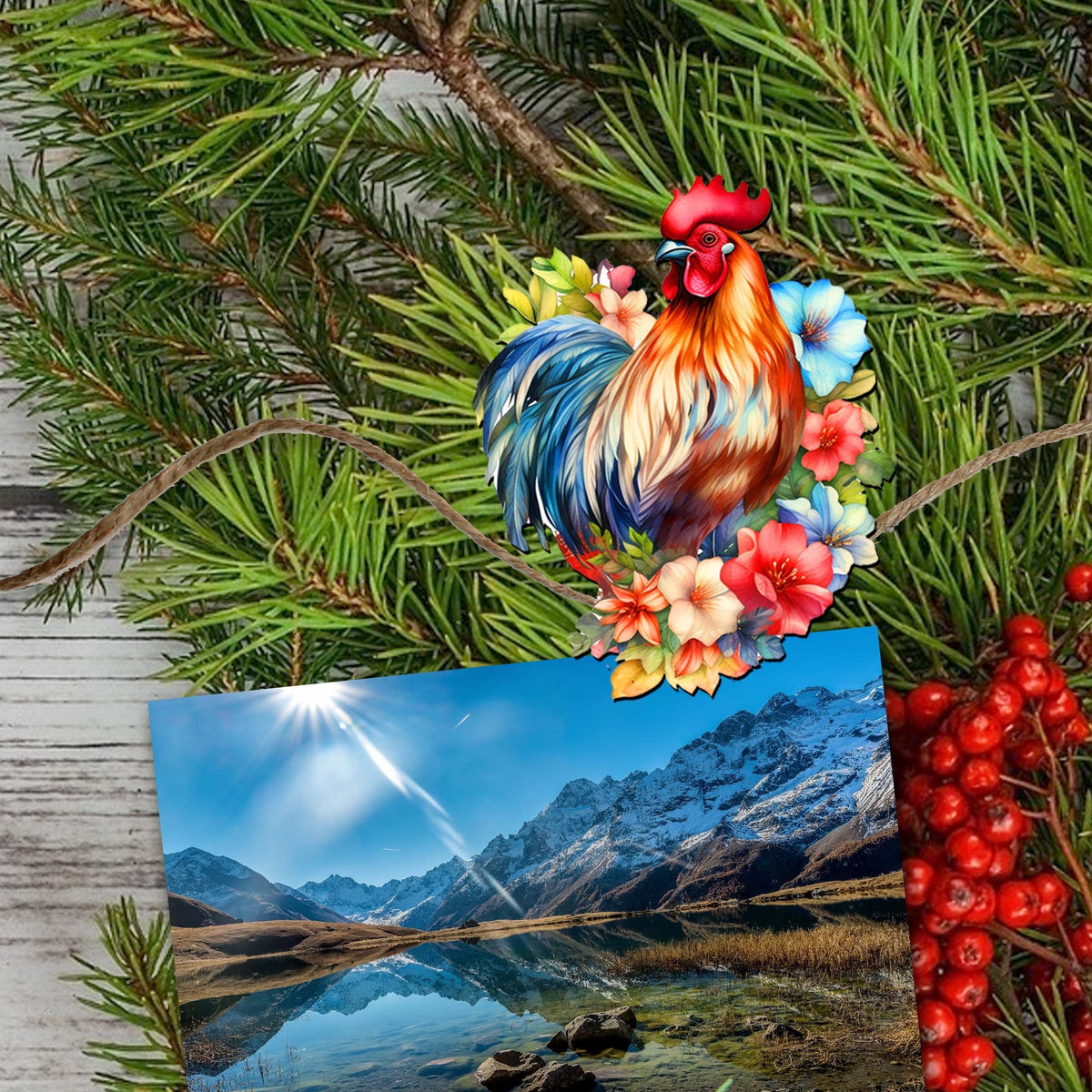Spring on the Farm Clip-On Eco Wood Decorative Ornaments Set of 3 by G. Debrekht - Easter Decor - 8091056C-S3