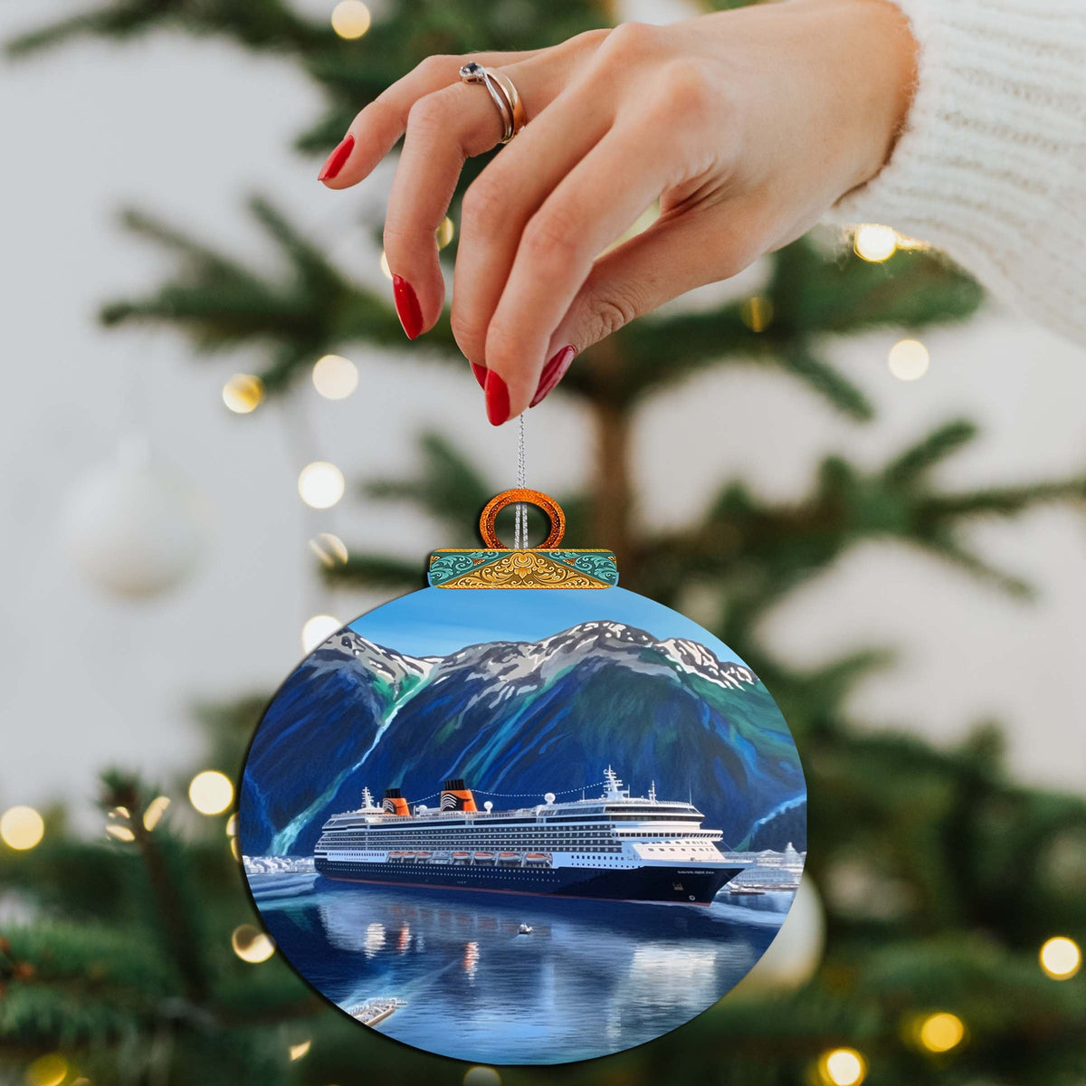 Alaskan Summit Cruise Wooden Ornaments by G.Debrekht - Wildlife Holiday Decor - 870067