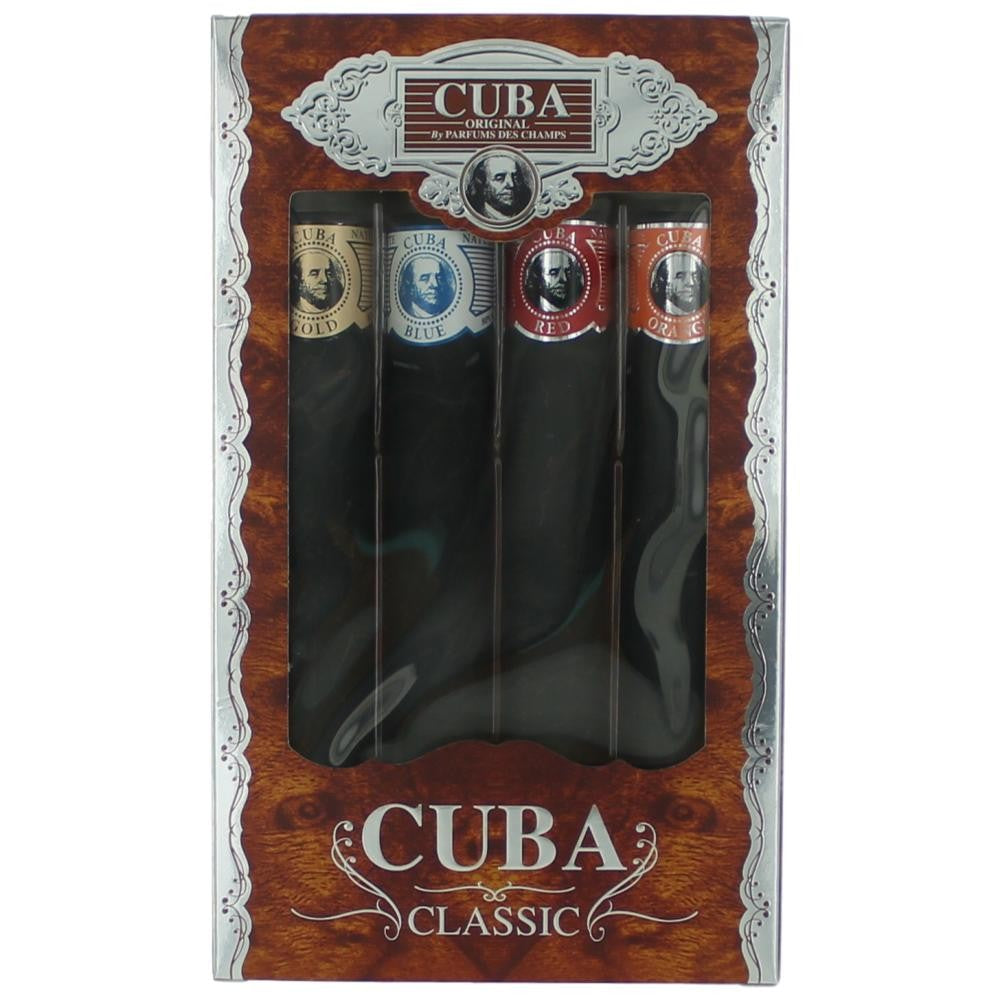 Cuba Classic, 4 Piece Gift Set men with Orange, Red, Blue & Gold