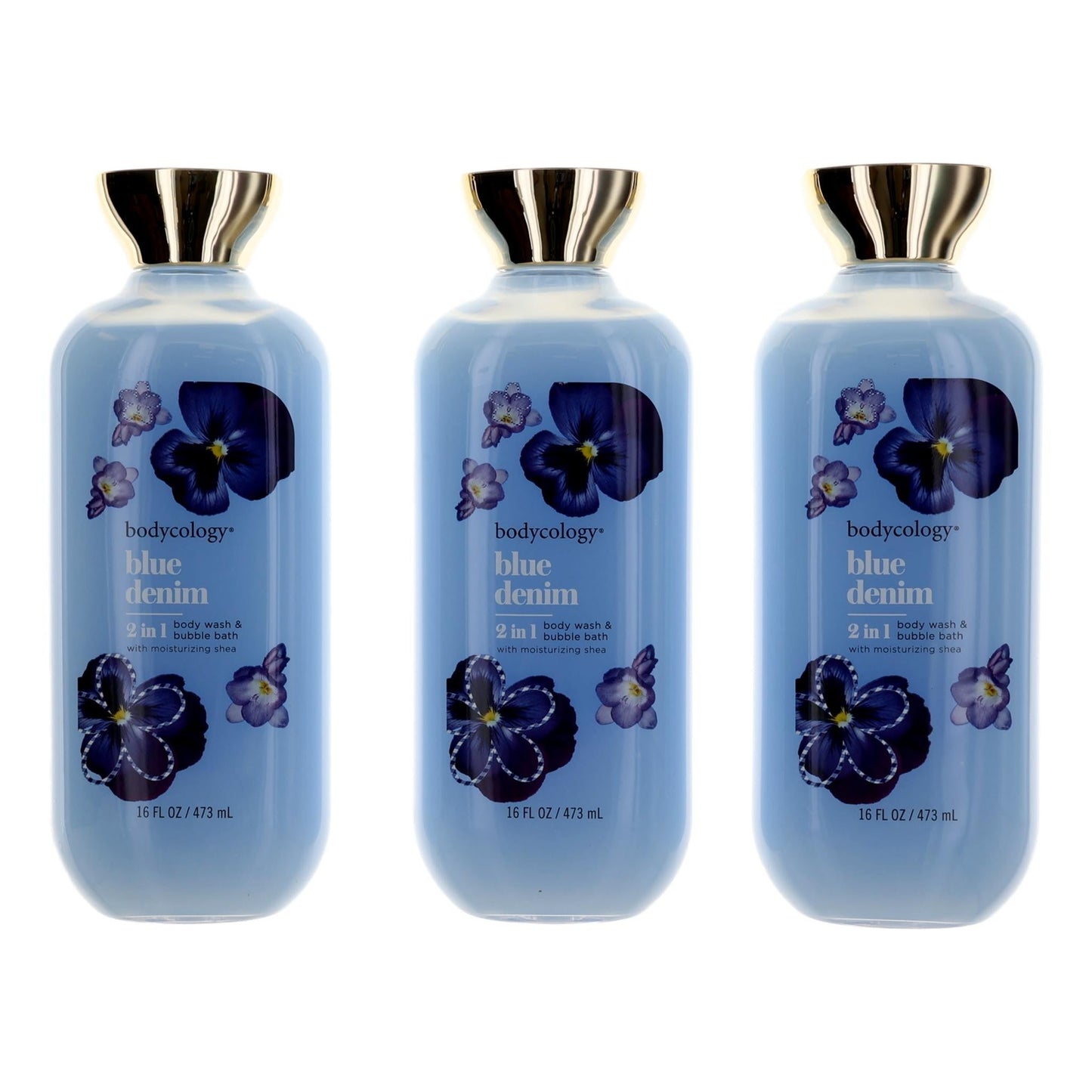 Blue Denim, 3 Pack 16oz 2 in 1 Body Wash & Bubble Bath women