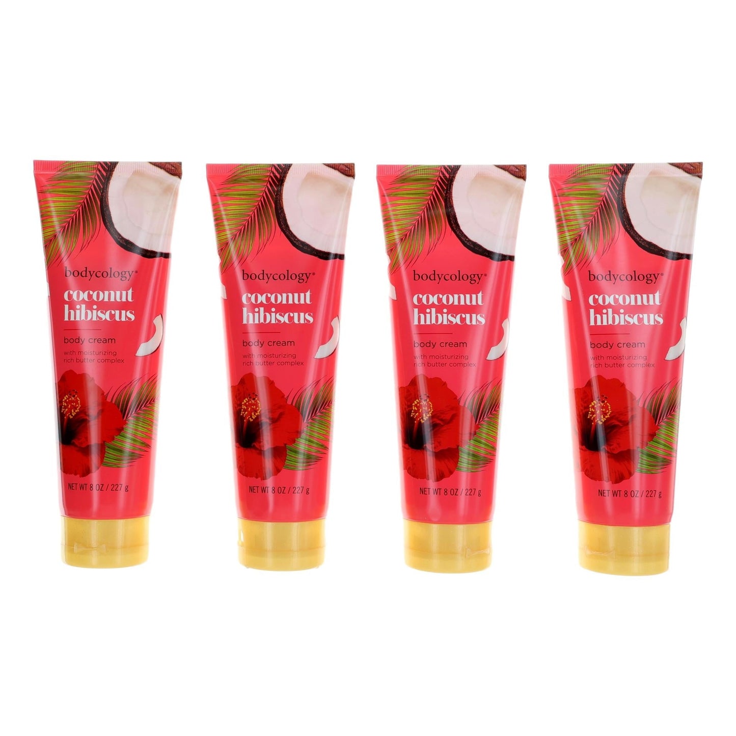 Coconut Hibiscus, 4 Pack 8oz Moisturizing Body Cream women