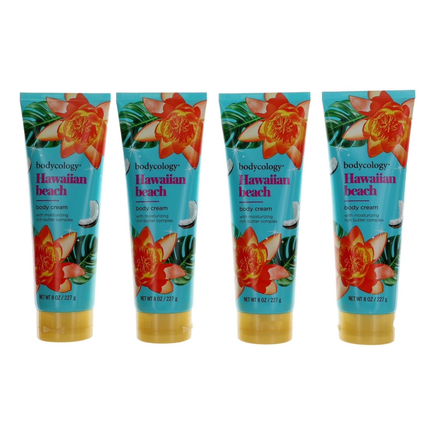 Hawaiian Beach,4 Pack 8 oz Moisturizing Body Cream women