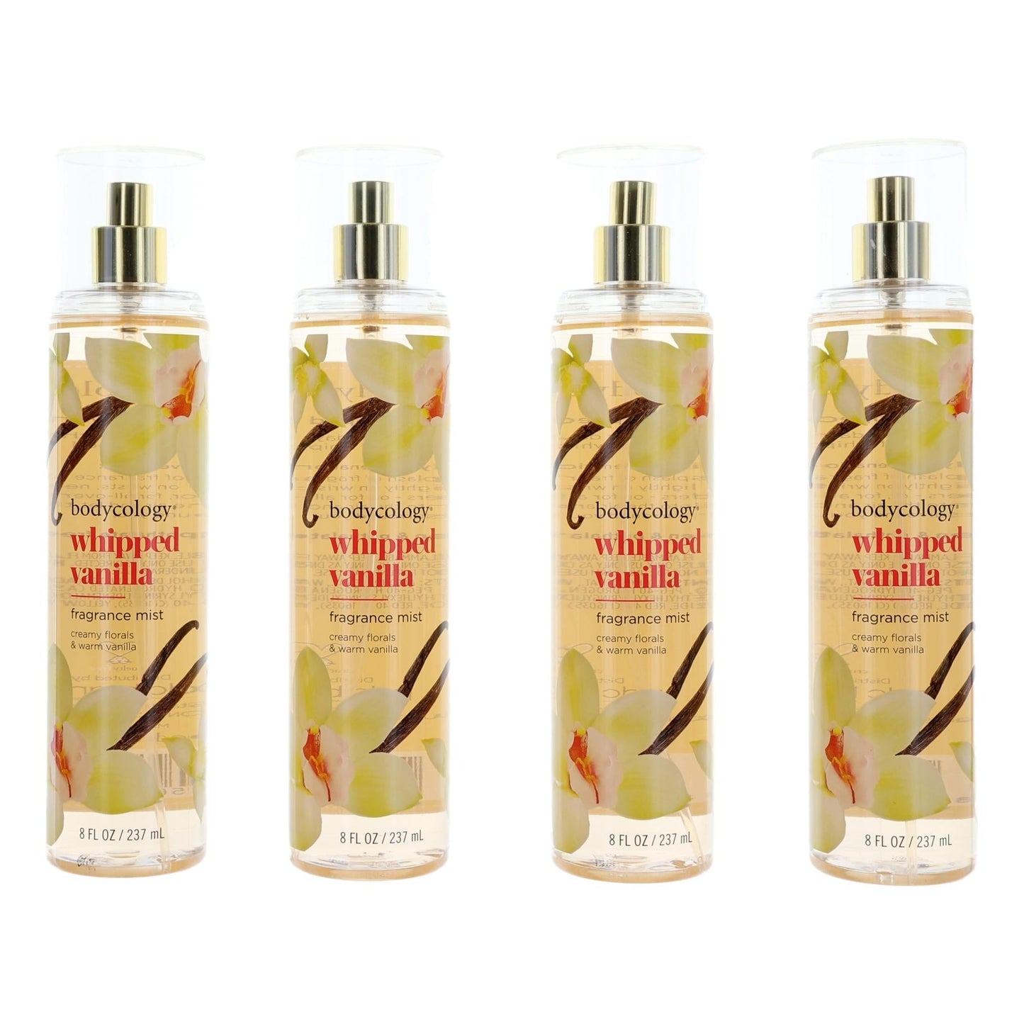 Whipped Vanilla, 4 Pack of 8 oz Fragrance Mist for Women