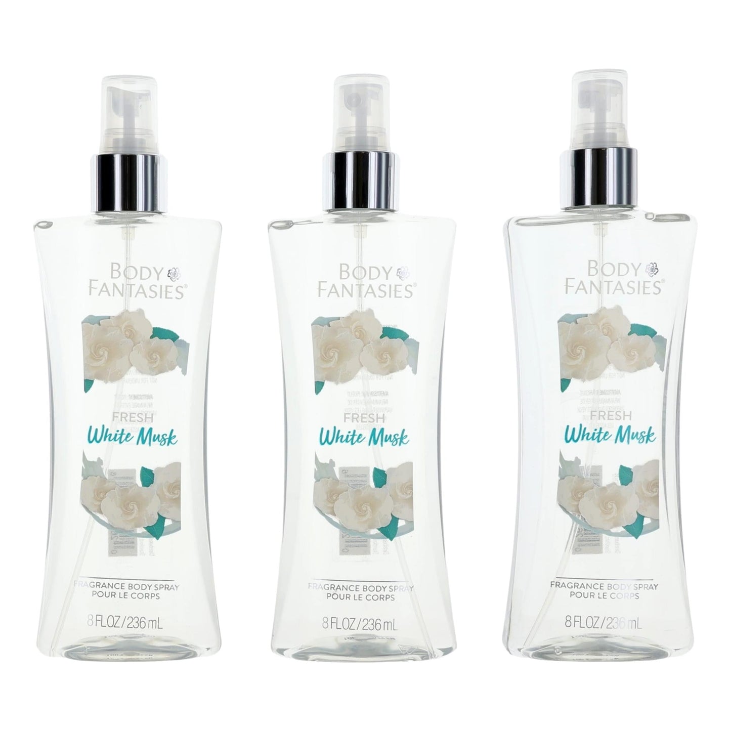 Fresh White Musk by Body Fantasies, 3 Pack 8oz Fragrance Body Spray women