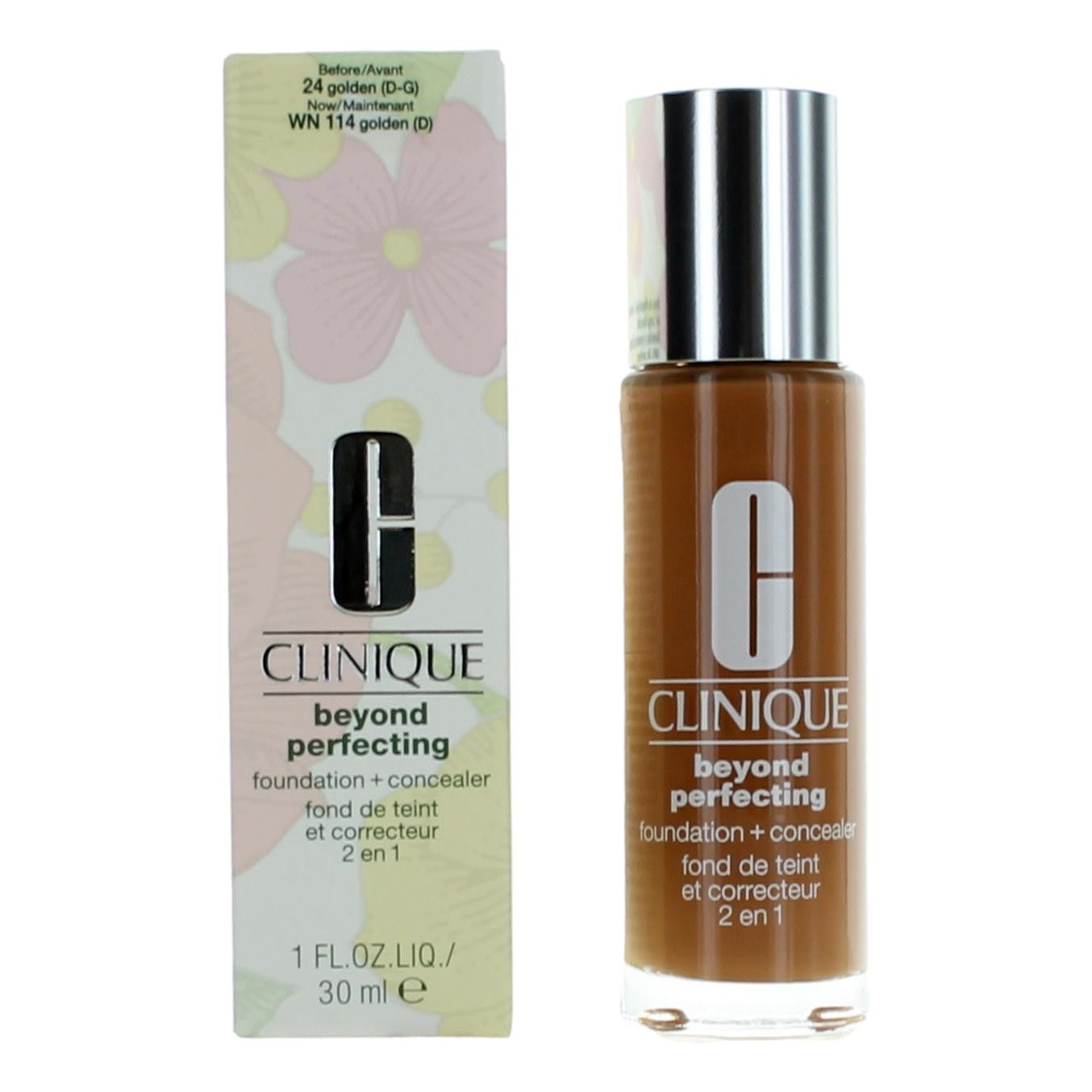 Clinique Beyond Perfecting, 1 oz Foundation + Concealer- WN 114 Golden