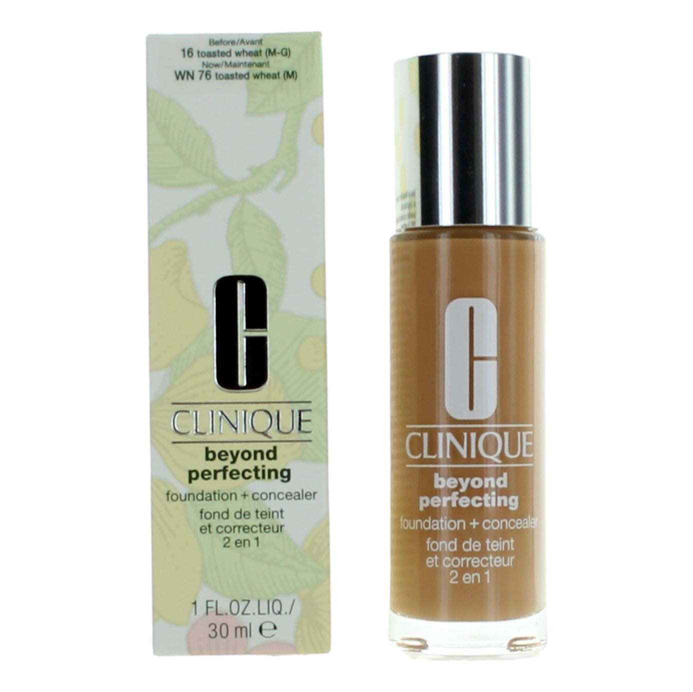 Clinique Beyond Perfecting, 1 oz Foundation + Concealer- WN 76 Toasted Wheat