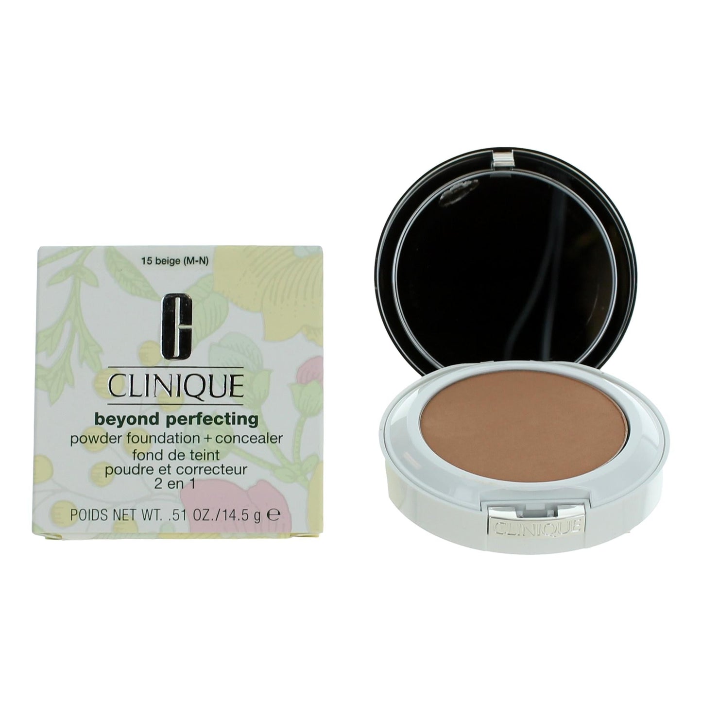 Clinique Beyond Perfecting, .51 oz Powder Foundation + Concealer- 15 Beige