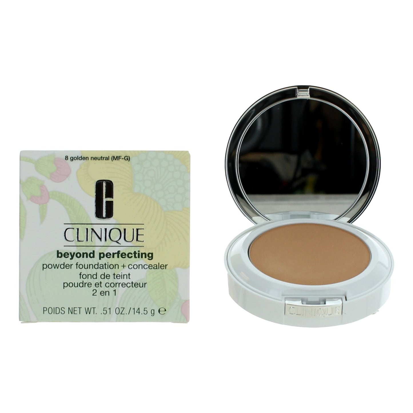 Clinique Beyond Perfecting, .51 oz Powder Foundation + Concealer- 8 Golden Neutral