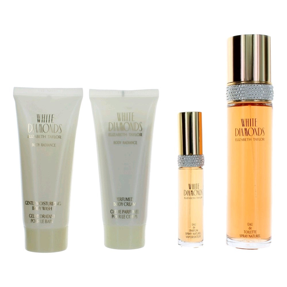 White Diamonds, 4 Piece Gift Set women Blue Box