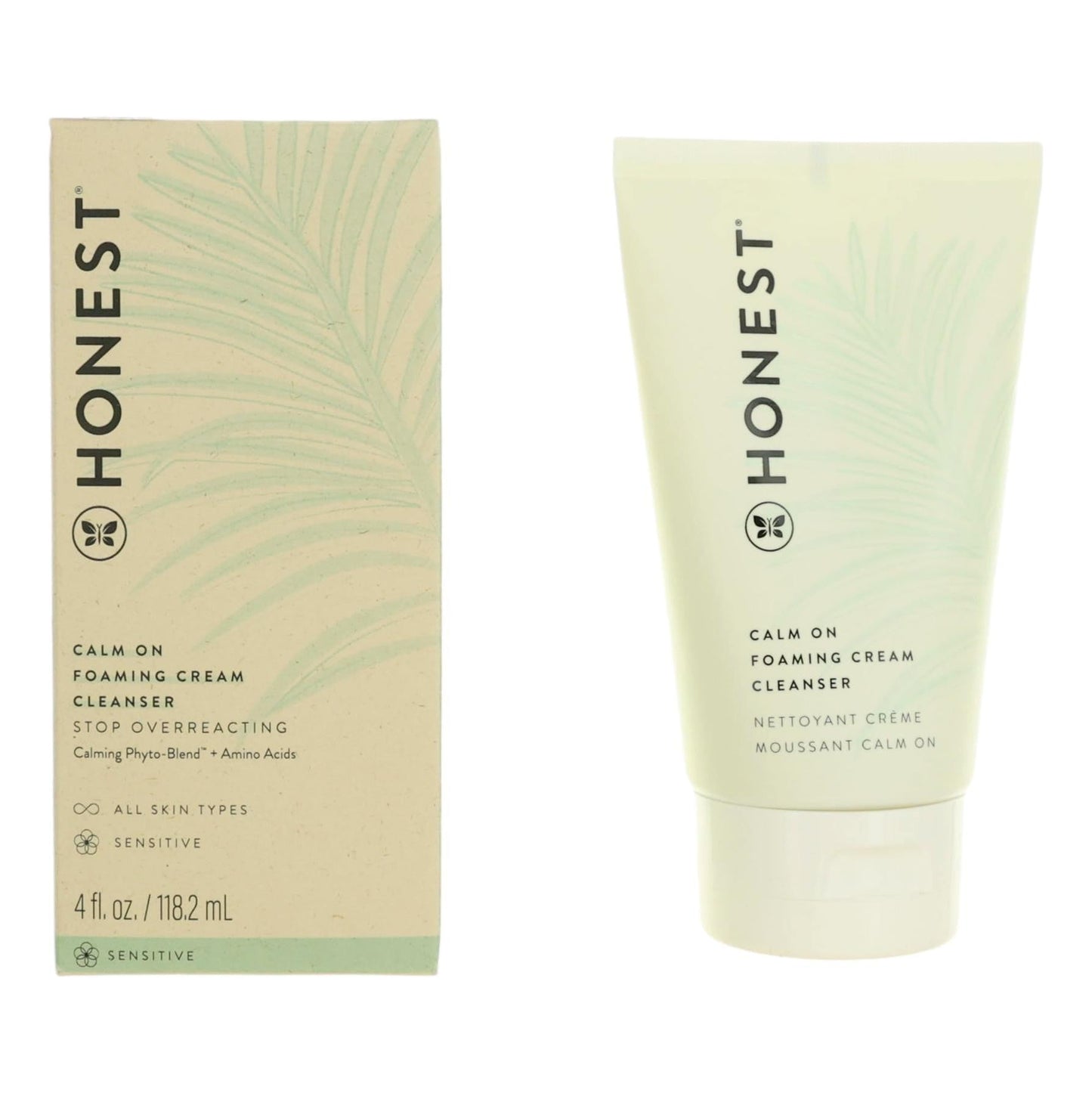 Honest Calm On Foaming Cream Cleanser, 4 oz Face Cleanser