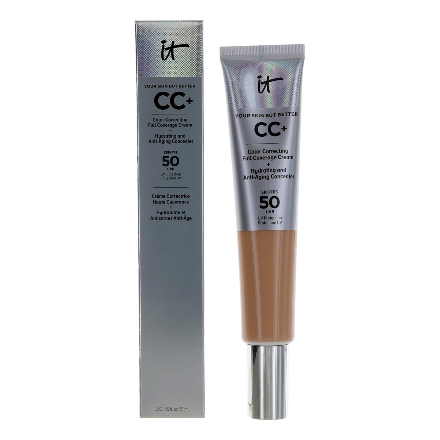 It Cosmetics CC Cream Full Coverage Cream, 2.53 oz Color Correcting Foundation SPF 50- Medium