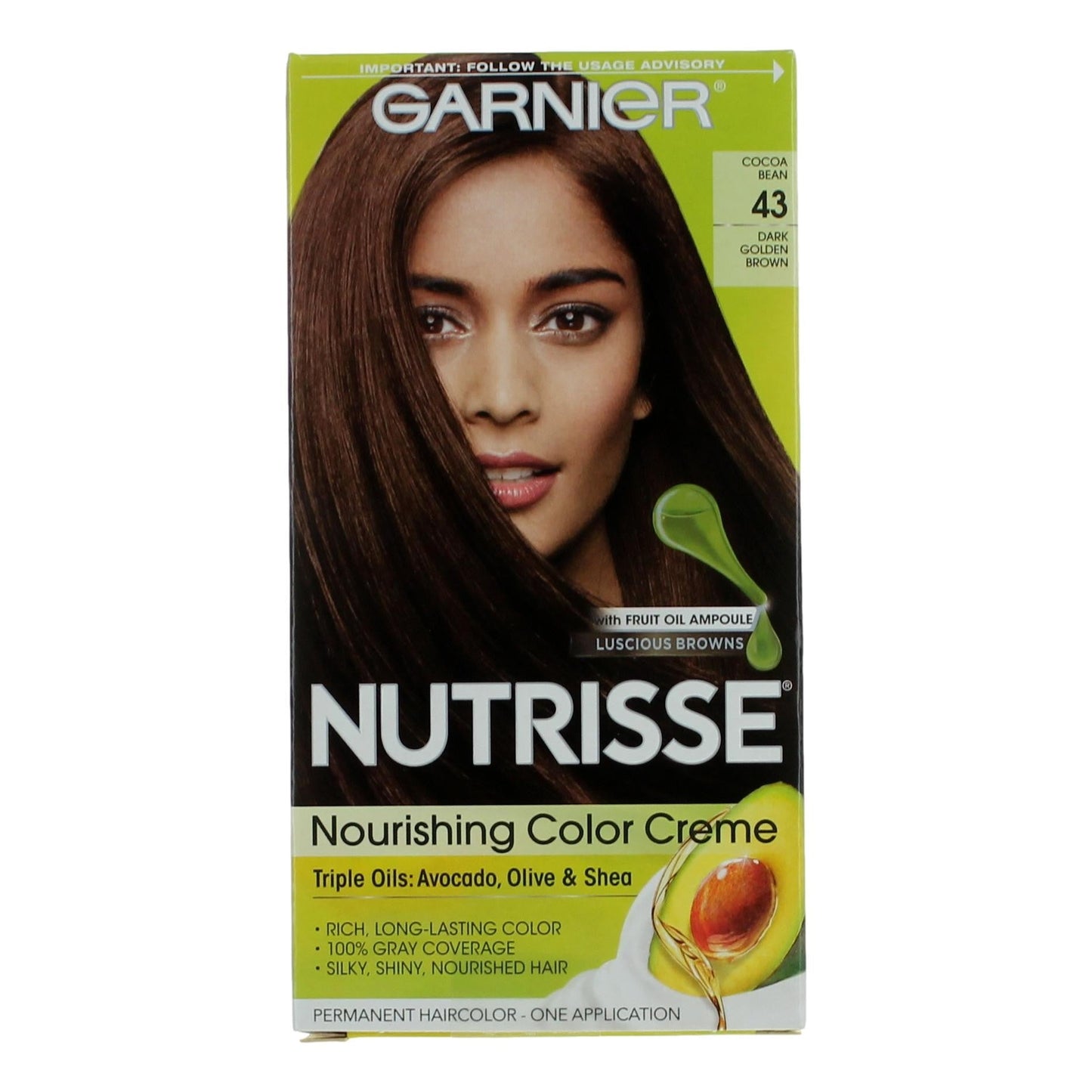 Garnier Hair Color Nutrisse Coloring Creme, Hair Color- Cocoa Bean 43