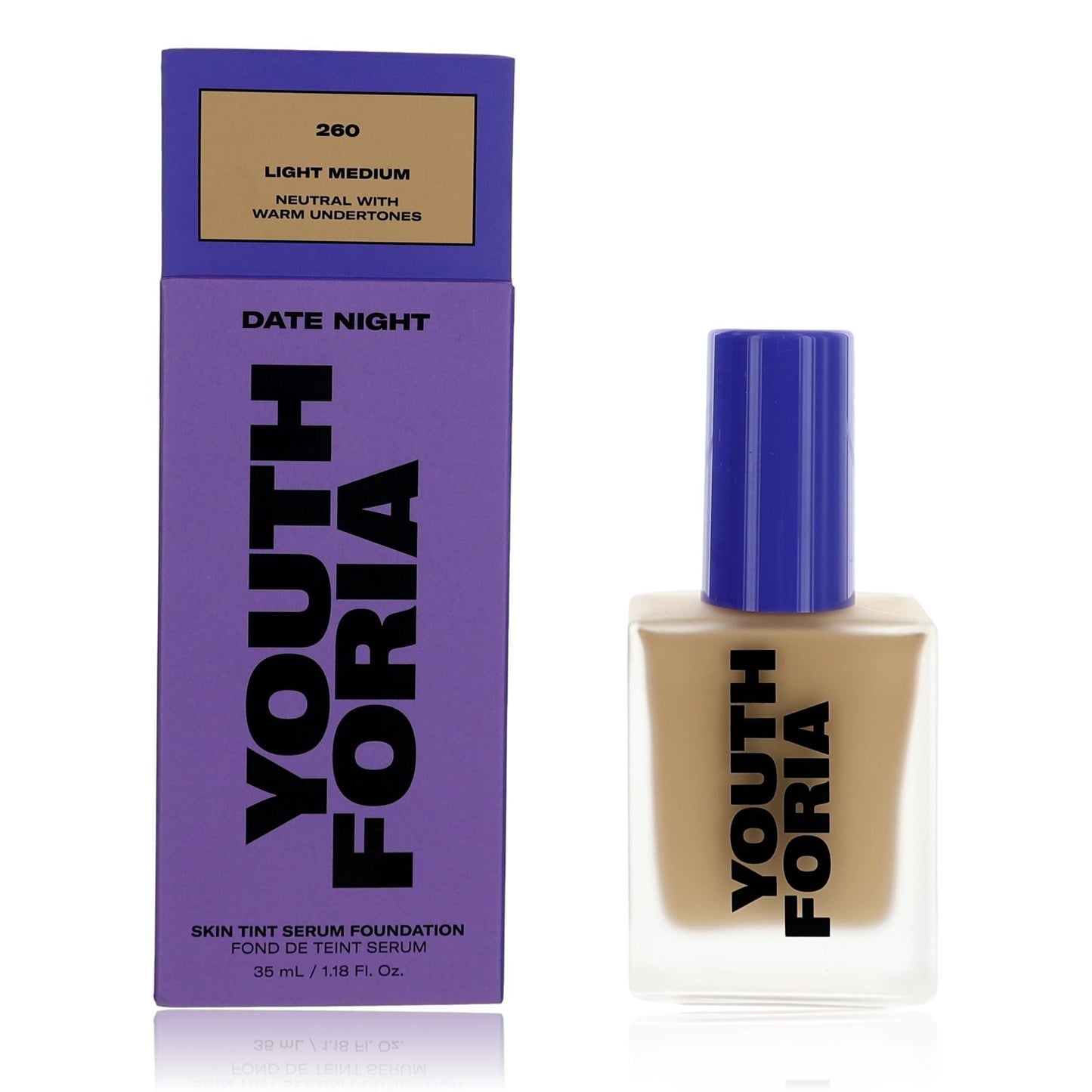 Date Night, 1.18 oz Skin Tint Serum Foundation- 260 Light Medium