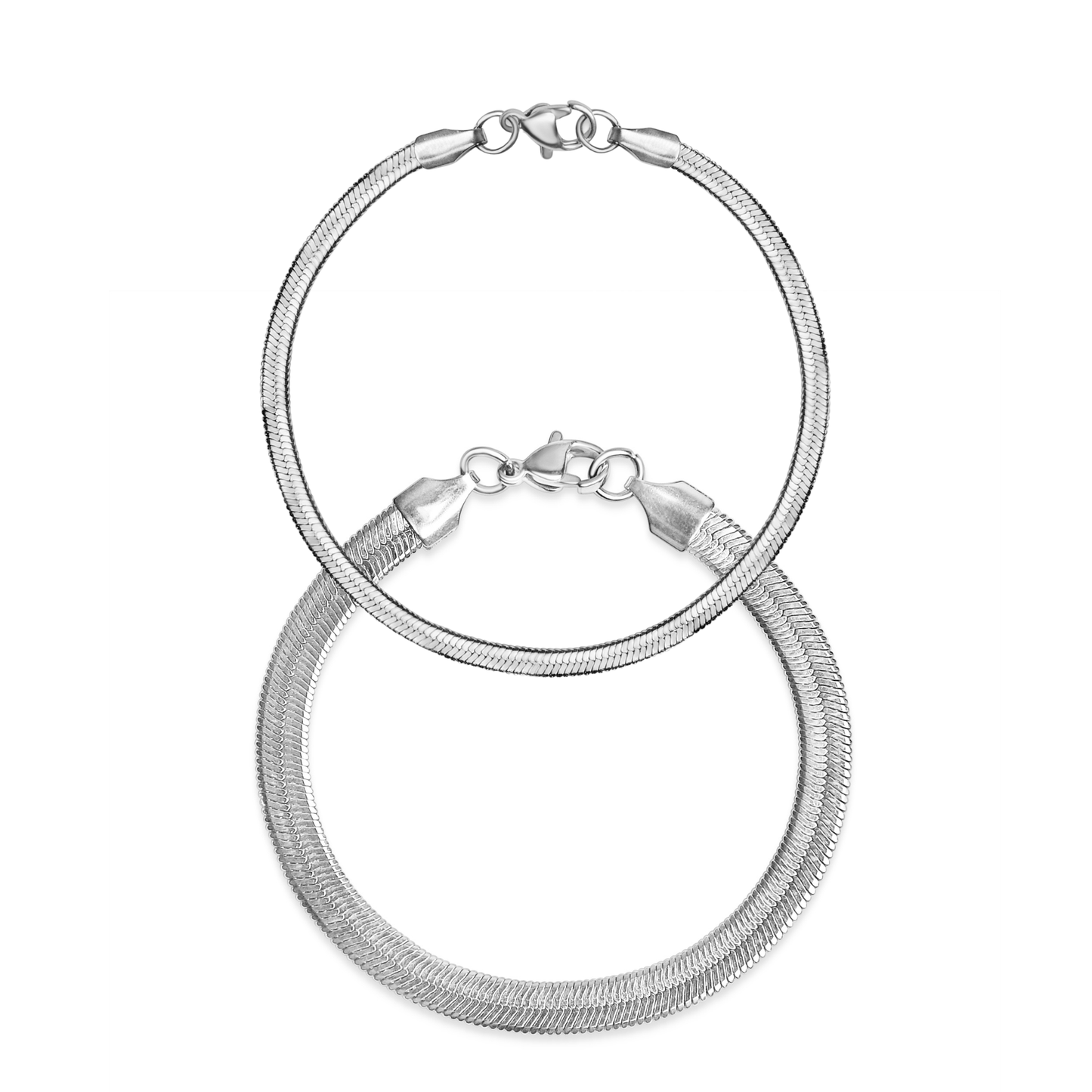 Bracelet en acier inoxydable maille chevrons