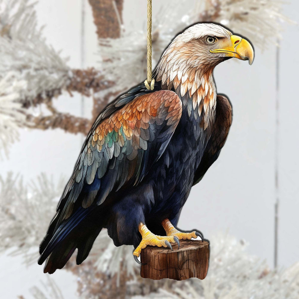 Bald Eagle Charm Wooden Ornaments by G.Debrekht - Wildlife Holiday Decor - 8710101-4
