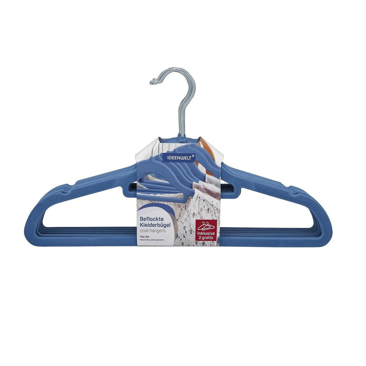 Ideenwelt Navy Blue Padded Clothes Hangers 10-Pack