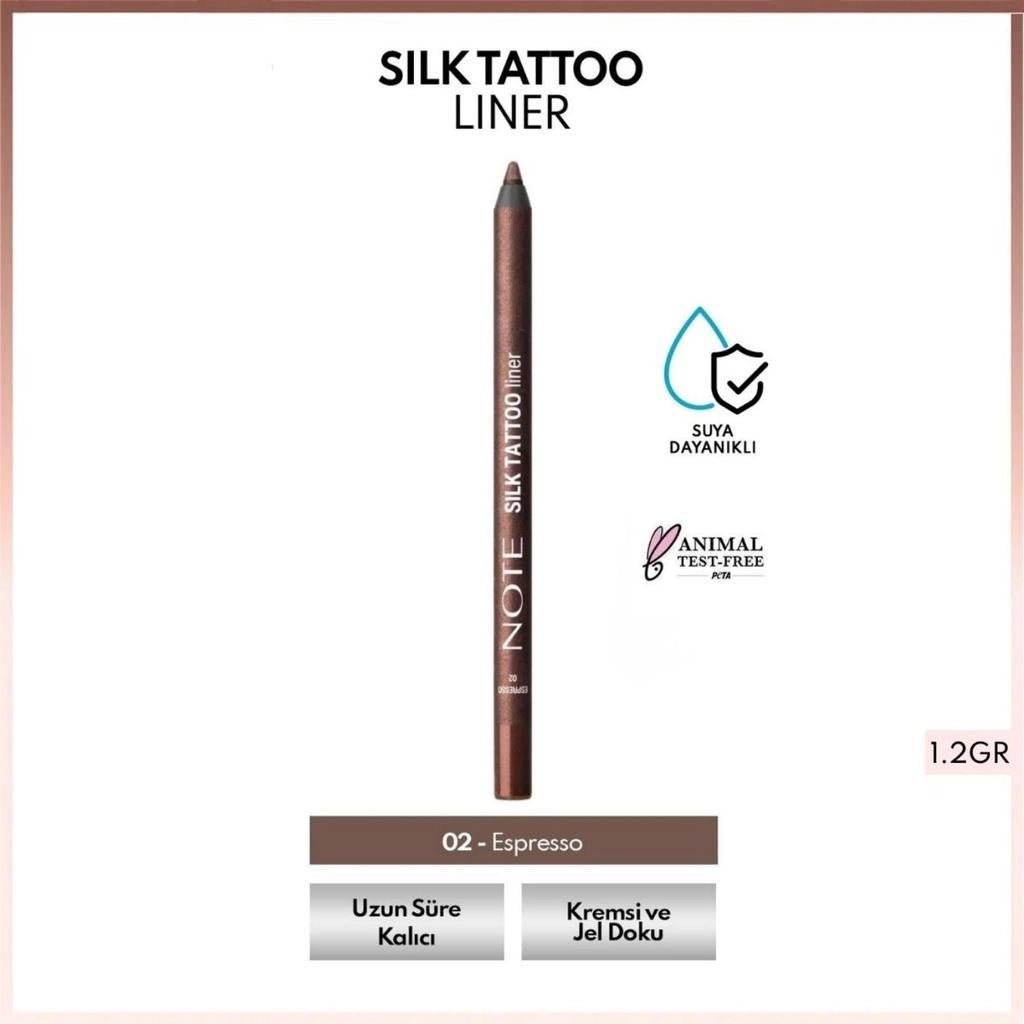 Note Silk Tattoo Gel Eyeliner Waterproof 02 Espresso