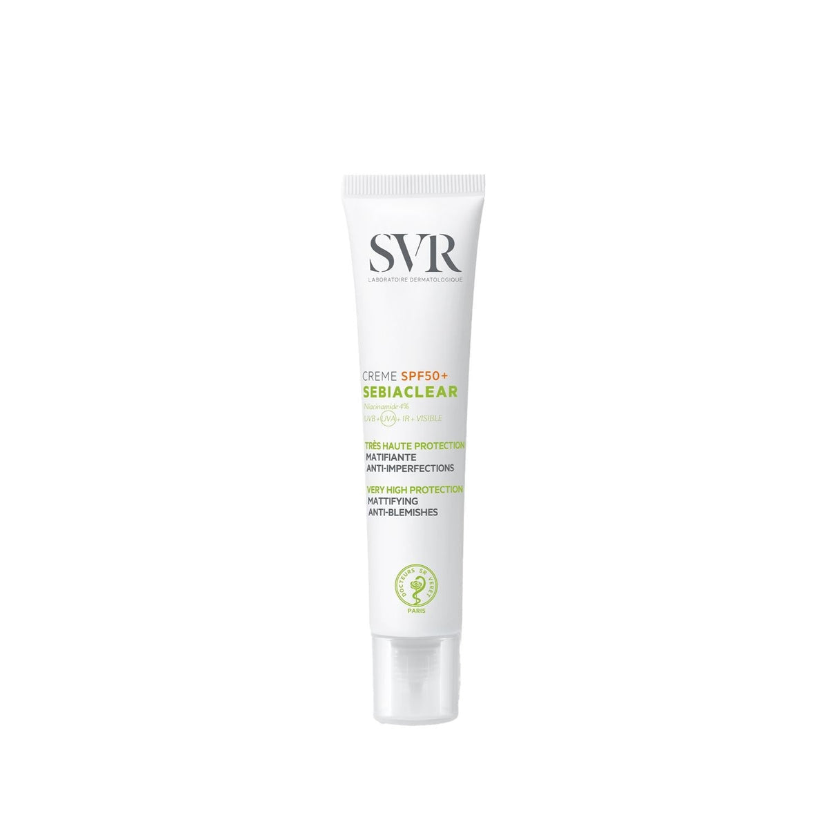 SVR Sebiaclear Creme SPF50+ Sunscreen Cream for Sensitive Skin - Moisturizing, Non-Comedogenic, High SPF Protection