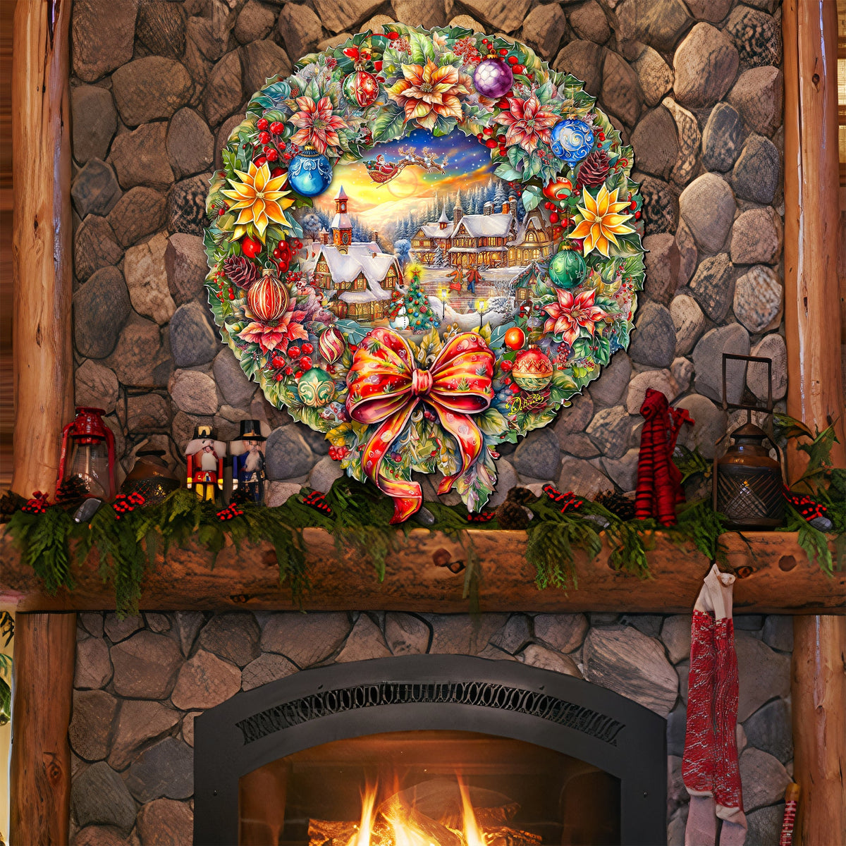 Christmas Wreath Holiday Door Decor by G. Debrekht - Christmas Decor - 8652802H