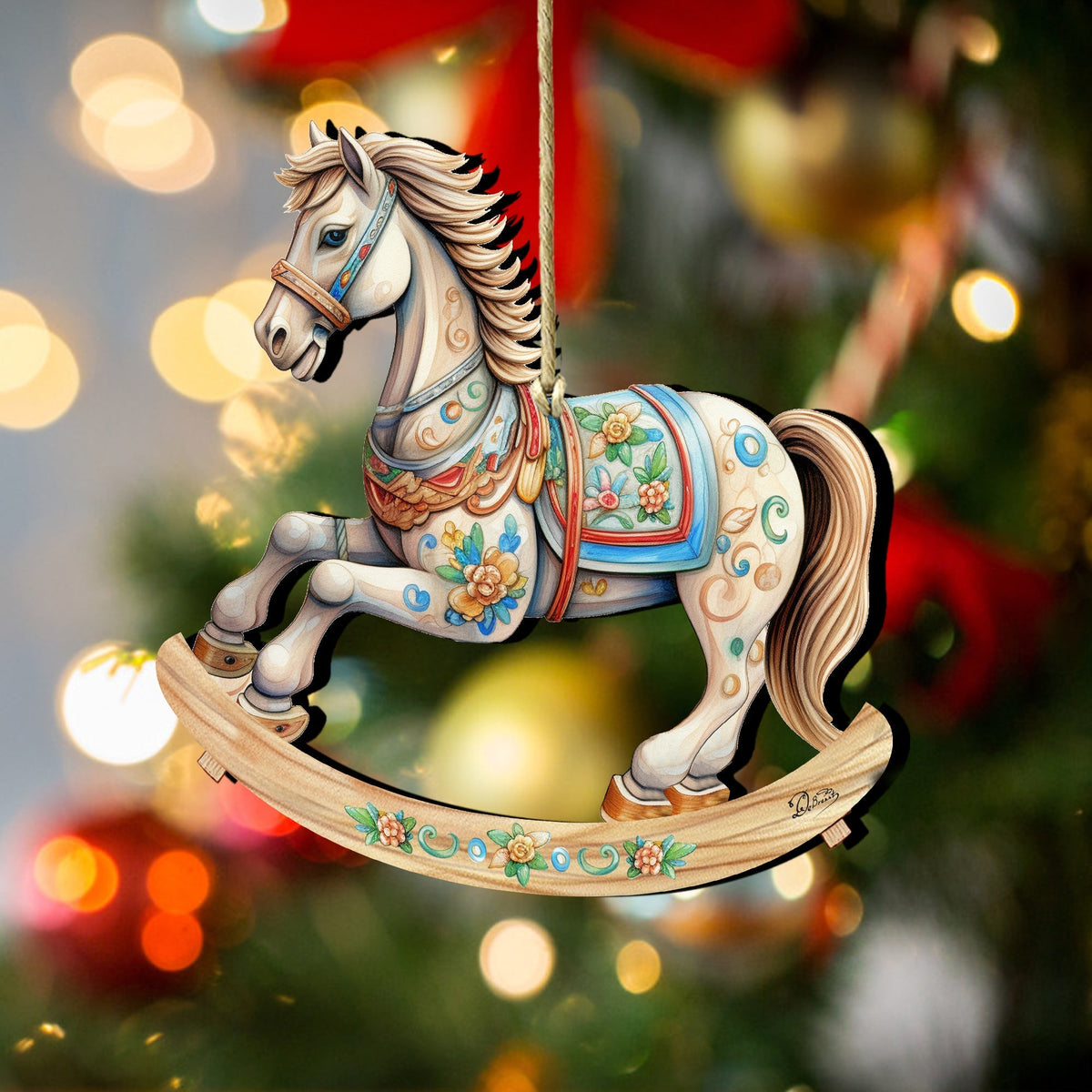 Rocking Horse Wooden Ornaments by G. Debrekht - Christmas Decor - 8100196-2