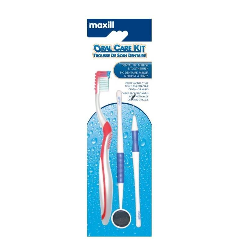 Maxill Oral Care Kit: Complete Dental Hygiene Set with Pick, Mirror & Toothbrush for Enhanced Teeth Cleaning