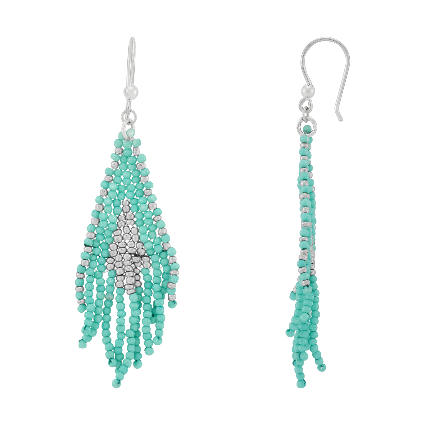 Boucles d'oreilles Silpada « Tranquil Cascade » en argent sterling et perles de rocaille sarcelle