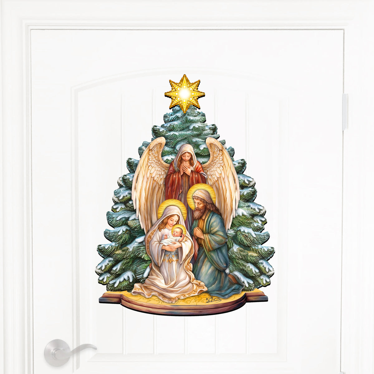 Holy Family Nativity Holiday Door Decor  by G. Debrekht - Christmas Decor - 8611042H